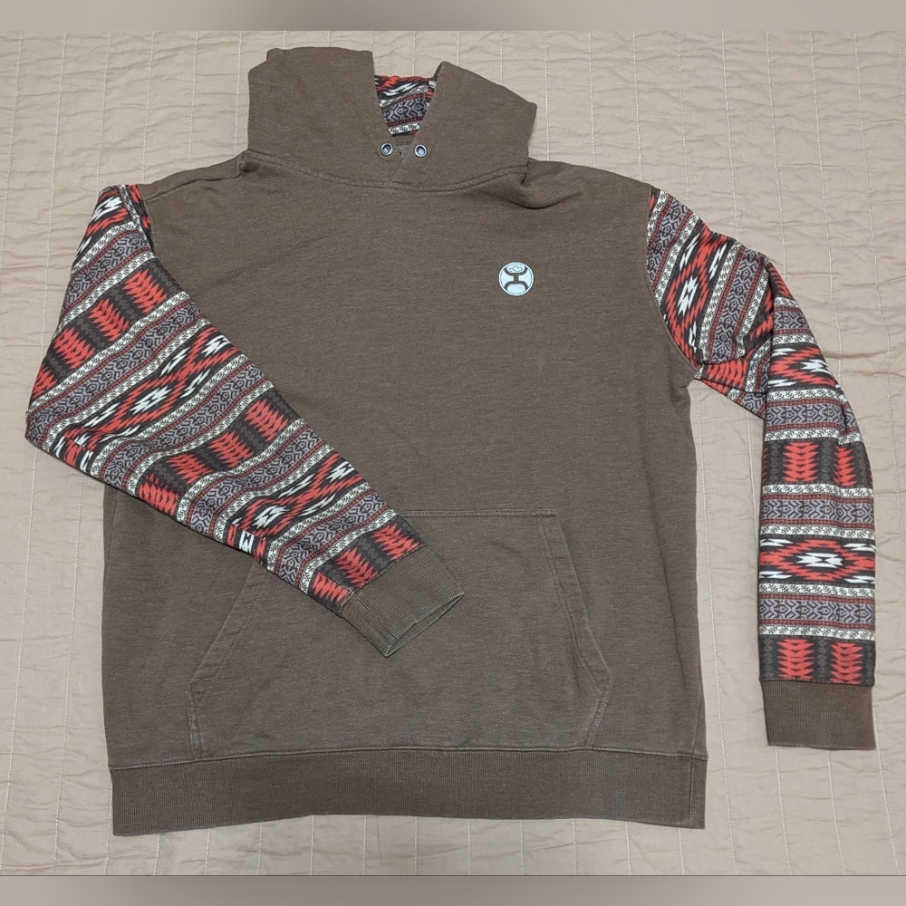 Brown Hooey Nomad Aztec Hoodie. Size XL